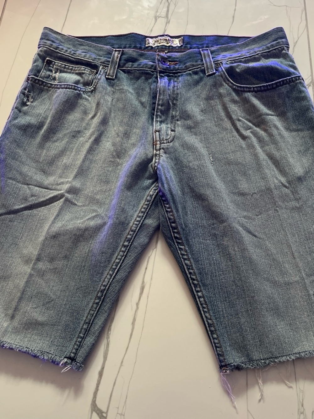 American Rag Men's Distressed Blue Denim Cut-Off Shorts